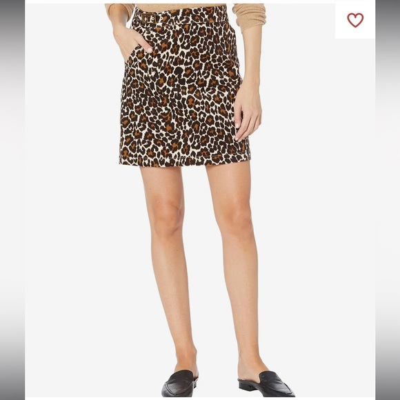 NWOT J. Crew brown leopard print buckle corduroy mini skirt - Picture 1 of 10